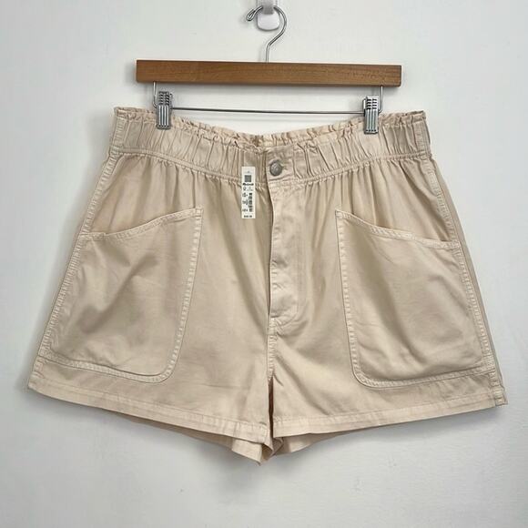 Madewell Pull-on Paperbag Utility Shorts: Garment-Dyed  Vintage Linen - Size 31 - Picture 3 of 14
